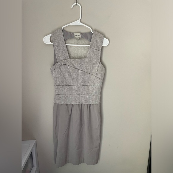 Reiss Gray Lace Mini Dress Size 2 - Picture 1 of 11